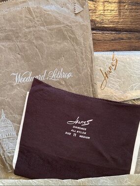 Vintage 1940s 50s Hanes Nylon Stockings NOS Diamonds Size 11 Woodward & Lothrop